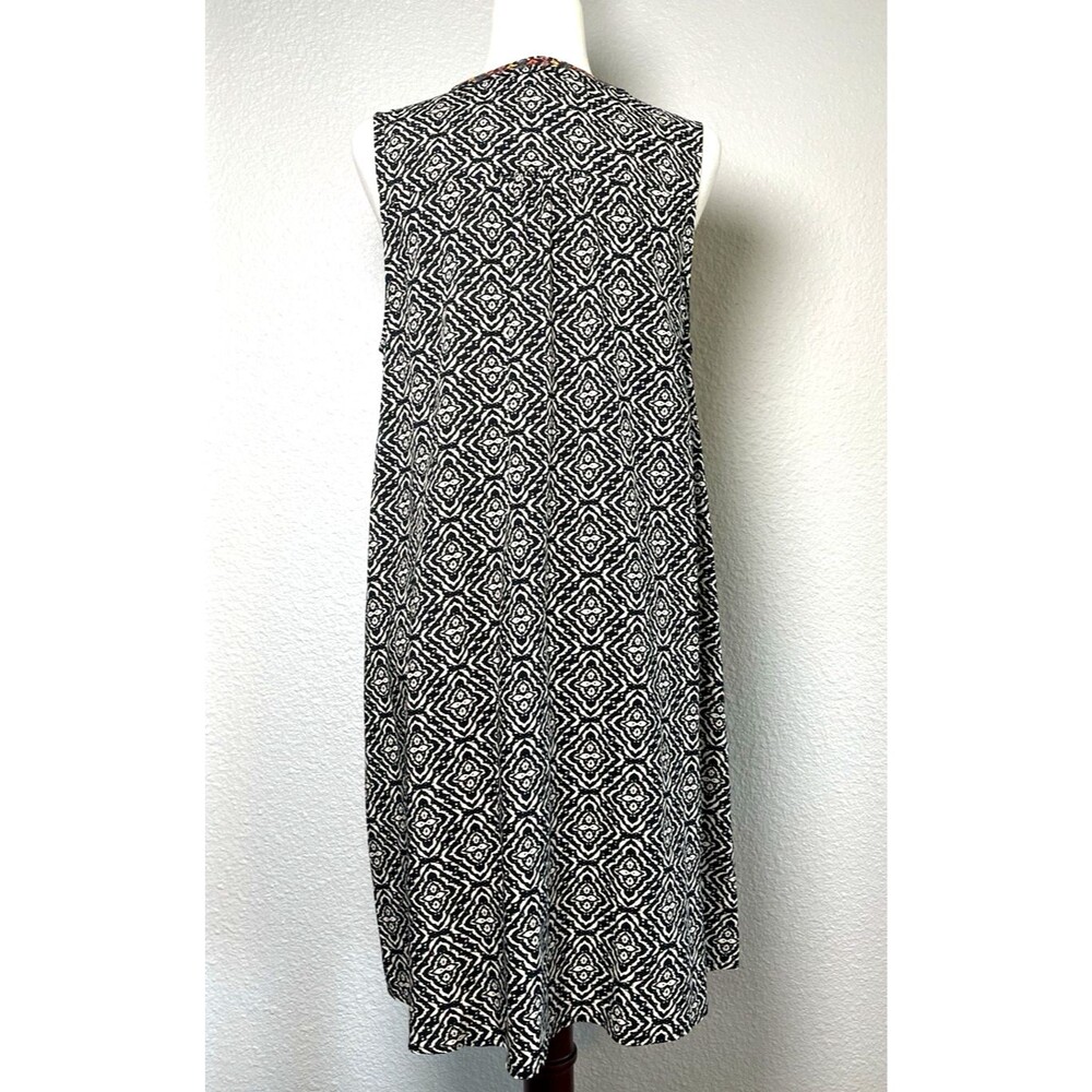 Papillon womens shift dress w/tie tassel embroidered Large cottage summer travel - Picture 6 of 8